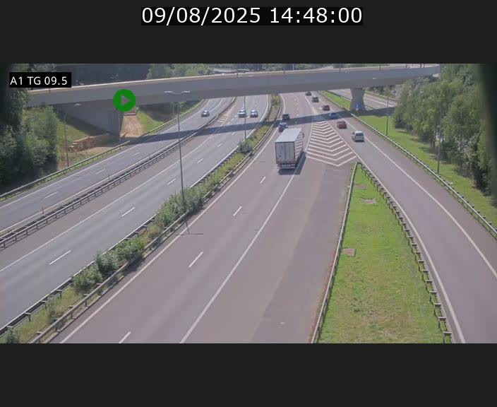 Traffic live webcam Luxembourg Jonction Grünewald - A1 direction Luxembourg-ville - BK 9.5