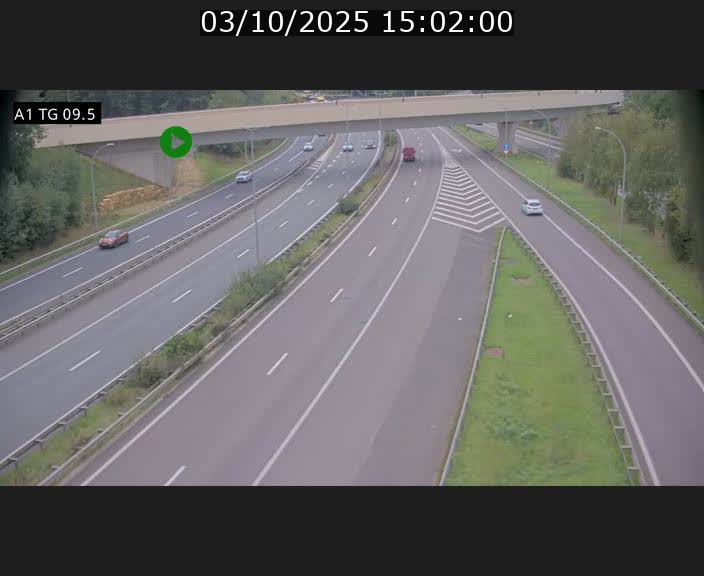 Traffic live webcam Luxembourg Jonction Grünewald - A1 direction Luxembourg-ville - BK 9.5