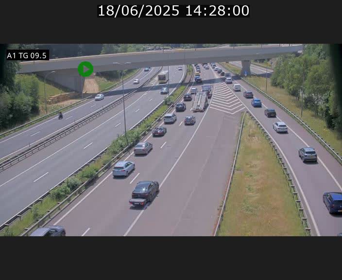 <h2>Traffic live webcam Luxembourg Jonction Grünewald - A1 direction Luxembourg-ville - BK 9.5</h2>