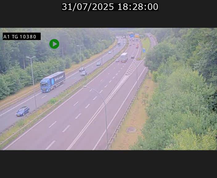 Traffic live webcam Luxembourg Senningerberg - A1 direction Luxembourg Kirchberg - BK 10.3