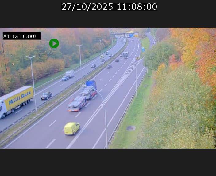 Traffic live webcam Luxembourg Senningerberg - A1 direction Luxembourg Kirchberg - BK 10.3