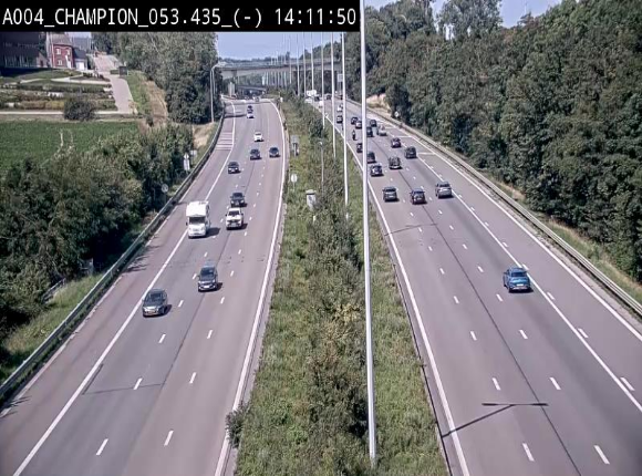 <h2>Webcam E411 à Champion, à proximité de Namur. Vue orientée vers Bruxelles</h2>