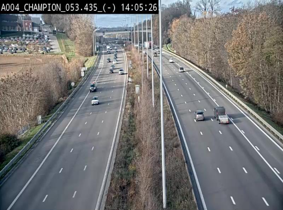 <h2>Webcam E411 à Champion, à proximité de Namur. Vue orientée vers Bruxelles</h2>