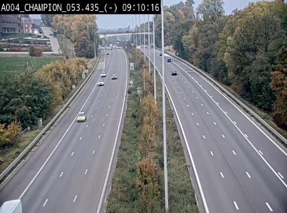 <h2>Webcam E411 à Champion, à proximité de Namur. Vue orientée vers Bruxelles</h2>