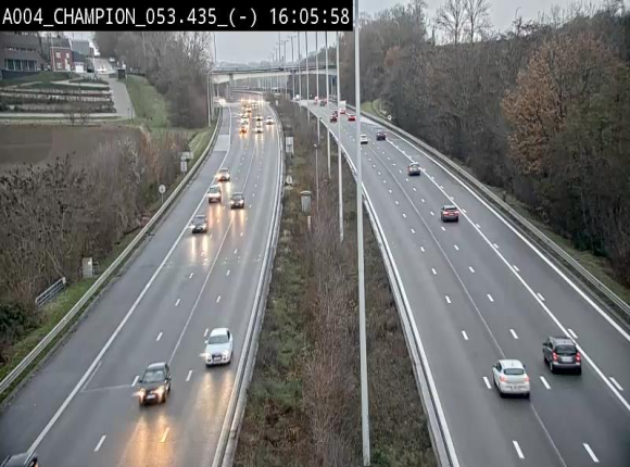 Webcam E411 à Champion, à proximité de Namur. Vue orientée vers Bruxelles