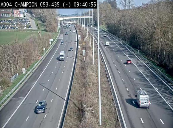 Webcam E411 à Champion, à proximité de Namur. Vue orientée vers Bruxelles