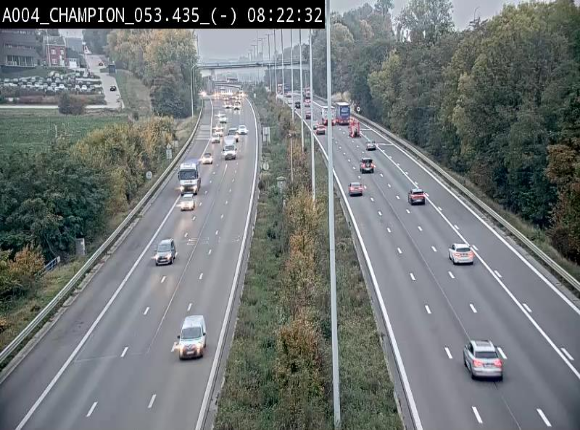 <h2>Webcam E411 à Champion, à proximité de Namur. Vue orientée vers Bruxelles</h2>