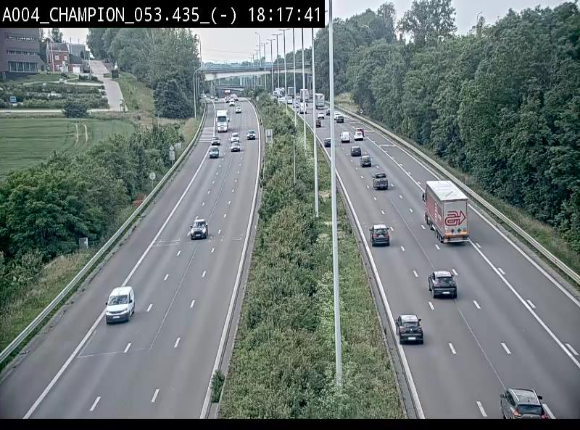 <h2>Webcam E411 à Champion, à proximité de Namur. Vue orientée vers Bruxelles</h2>