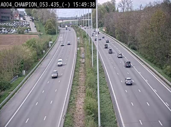 <h2>Webcam E411 à Champion, à proximité de Namur. Vue orientée vers Bruxelles</h2>