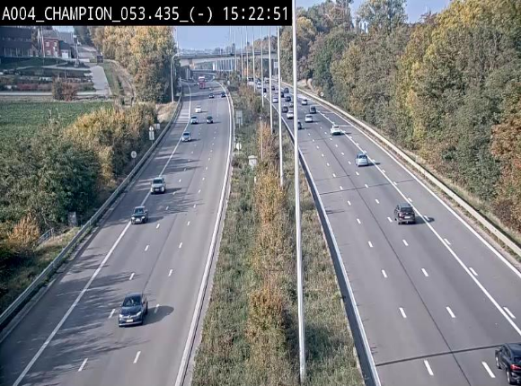 <h2>Webcam E411 à Champion, à proximité de Namur. Vue orientée vers Bruxelles</h2>