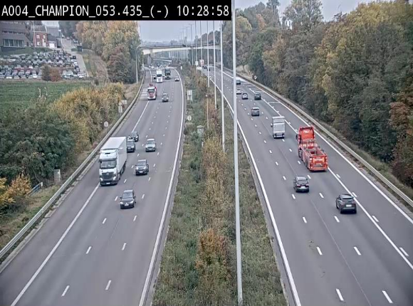 <h2>Webcam E411 à Champion, à proximité de Namur. Vue orientée vers Bruxelles</h2>