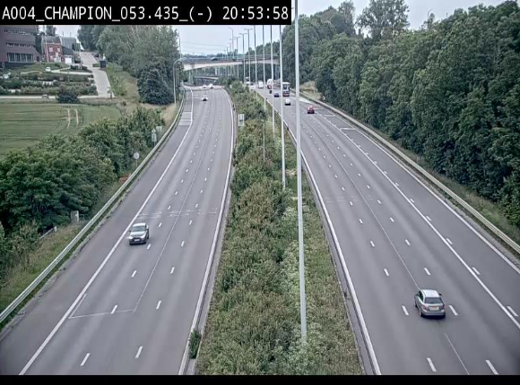 Webcam E411 à Champion, à proximité de Namur. Vue orientée vers Bruxelles
