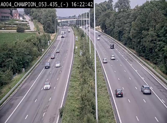 Webcam E411 à Champion, à proximité de Namur. Vue orientée vers Bruxelles
