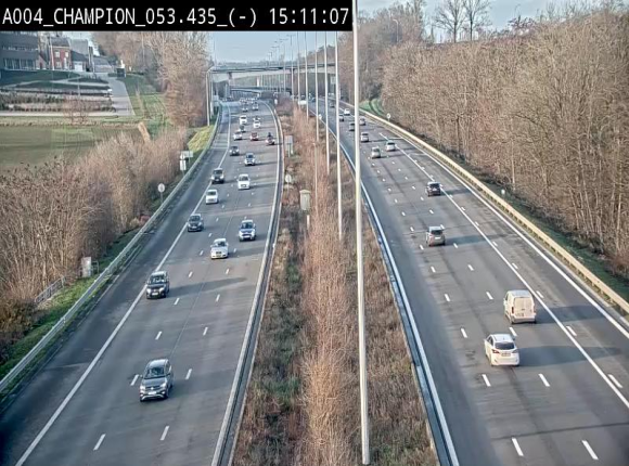 <h2>Webcam E411 à Champion, à proximité de Namur. Vue orientée vers Bruxelles</h2>