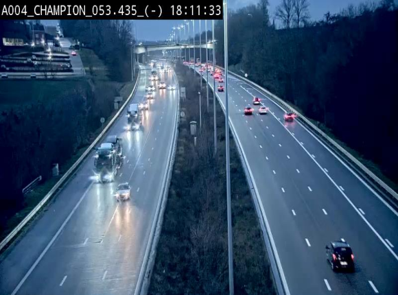 <h2>Webcam E411 à Champion, à proximité de Namur. Vue orientée vers Bruxelles</h2>