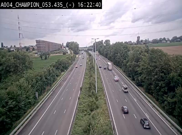 Webcam E411 à Champion, à proximité de Namur. Vue orientée vers Bruxelles
