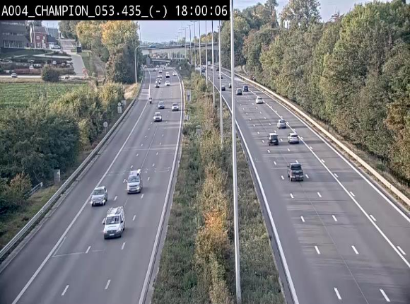 <h2>Webcam E411 à Champion, à proximité de Namur. Vue orientée vers Bruxelles</h2>