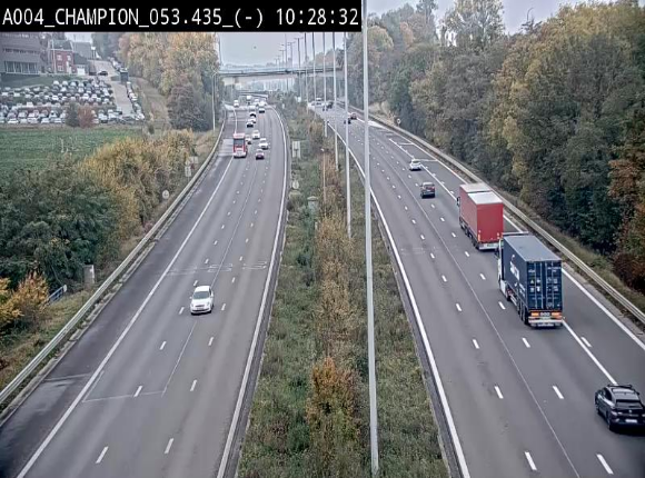 <h2>Webcam E411 à Champion, à proximité de Namur. Vue orientée vers Bruxelles</h2>