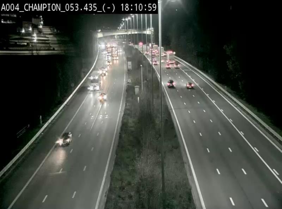 Webcam E411 à Champion, à proximité de Namur. Vue orientée vers Bruxelles