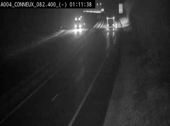 <h2>Webcam sur l'E411 avant les sorties 20 menant à Ciney, Dinant et Achêne. Vue orientée vers Namur</h2>