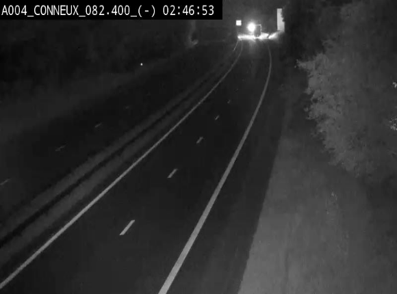 <h2>Webcam sur l'E411 avant les sorties 20 menant à Ciney, Dinant et Achêne. Vue orientée vers Namur</h2>