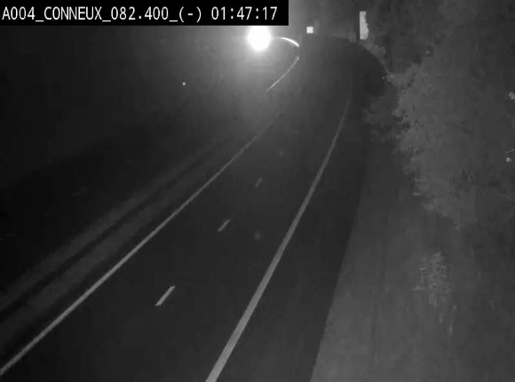 <h2>Webcam sur l'E411 avant les sorties 20 menant à Ciney, Dinant et Achêne. Vue orientée vers Namur</h2>