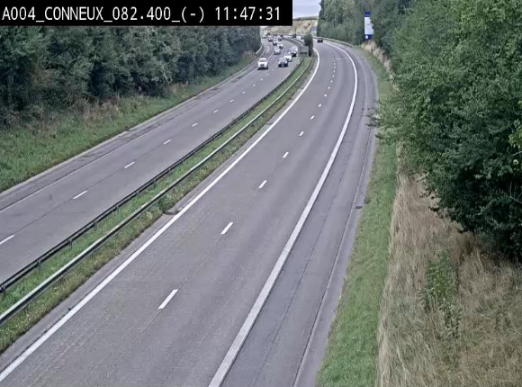 <h2>Webcam sur l'E411 avant les sorties 20 menant à Ciney, Dinant et Achêne. Vue orientée vers Namur</h2>