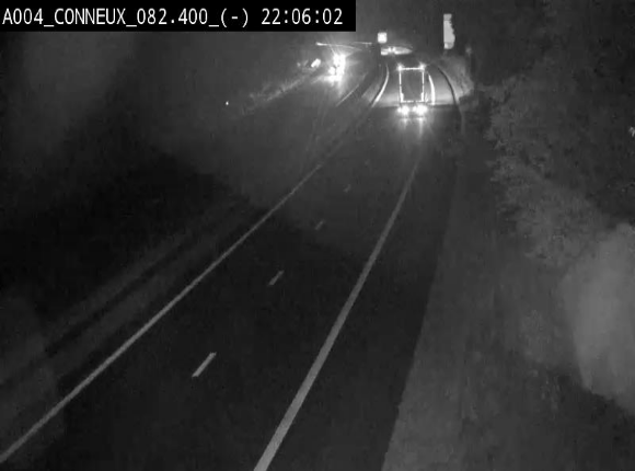 <h2>Webcam sur l'E411 avant les sorties 20 menant à Ciney, Dinant et Achêne. Vue orientée vers Namur</h2>