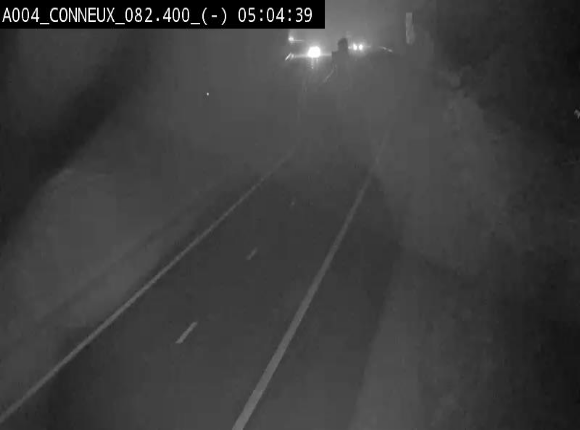 <h2>Webcam sur l'E411 avant les sorties 20 menant à Ciney, Dinant et Achêne. Vue orientée vers Namur</h2>