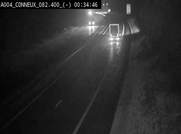 <h2>Webcam sur l'E411 avant les sorties 20 menant à Ciney, Dinant et Achêne. Vue orientée vers Namur</h2>