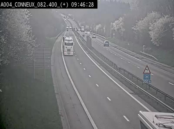 Webcam à hauteur de Conneux sur l'E411 en direction du sud de la Belgique