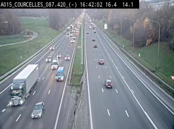 Webcam autoroute Belgique - Viesville - E42 direction Mons - BK 84.35
