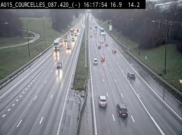 Webcam autoroute Belgique - Viesville - E42 direction Mons - BK 84.35