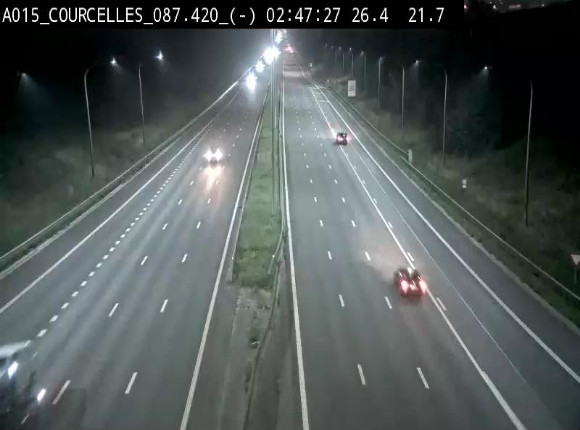 Webcam autoroute Belgique - Viesville - E42 direction Mons - BK 84.35