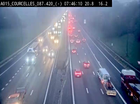 <h2>Webcam autoroute Belgique - Viesville - E42 direction Mons - BK 84.35</h2>
