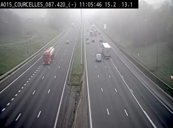 Webcam autoroute Belgique - Viesville - E42 direction Mons - BK 84.35