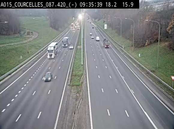 Webcam autoroute Belgique - Viesville - E42 direction Mons - BK 84.35