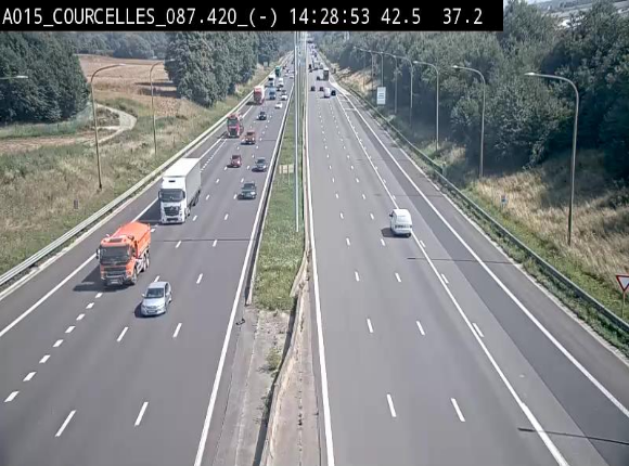 <h2>Webcam autoroute Belgique - Viesville - E42 direction Mons - BK 84.35</h2>