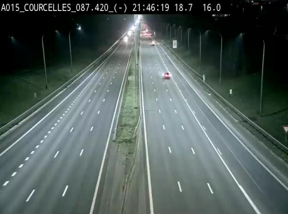 Webcam autoroute Belgique - Viesville - E42 direction Mons - BK 84.35