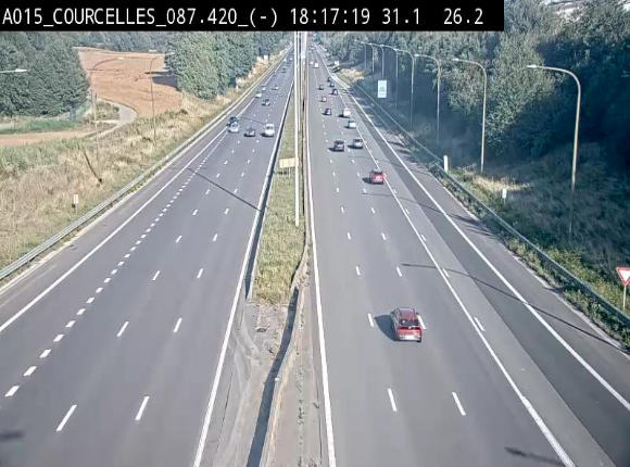 Webcam autoroute Belgique - Viesville - E42 direction Mons - BK 84.35