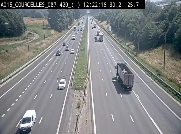 Webcam autoroute Belgique - Viesville - E42 direction Mons - BK 84.35