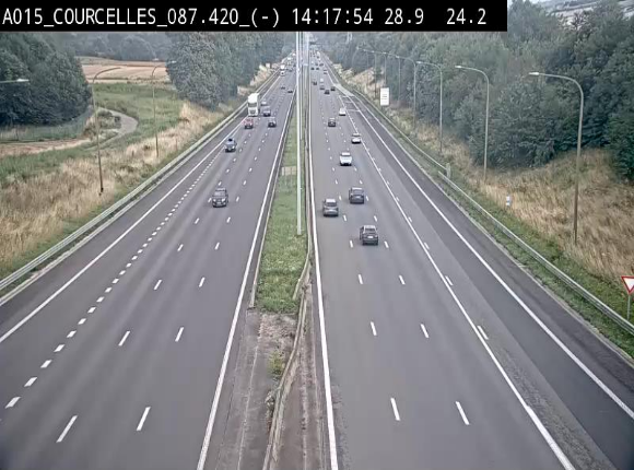 Webcam autoroute Belgique - Viesville - E42 direction Mons - BK 84.35
