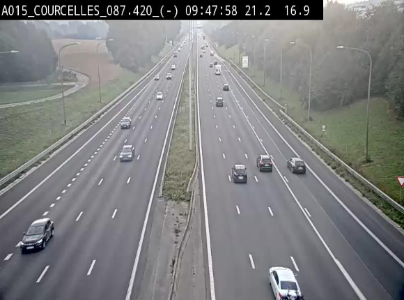 Webcam autoroute Belgique - Viesville - E42 direction Mons - BK 84.35