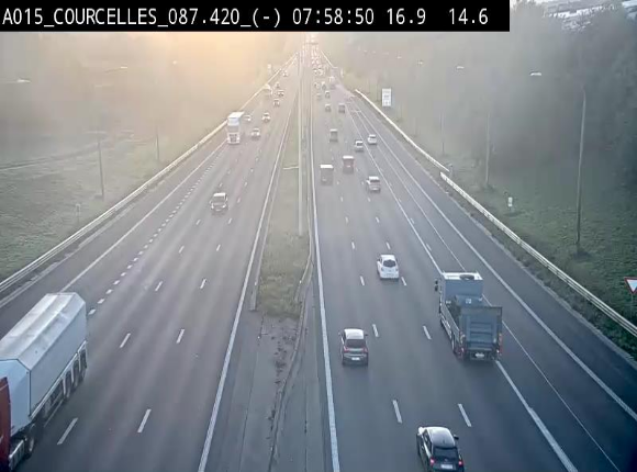Webcam autoroute Belgique - Viesville - E42 direction Mons - BK 84.35