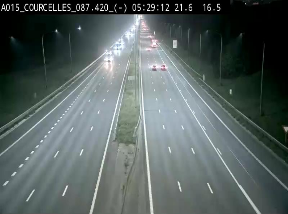 Webcam autoroute Belgique - Viesville - E42 direction Mons - BK 84.35