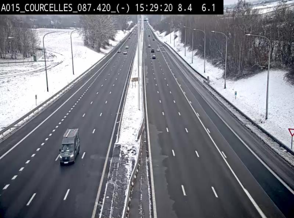 Webcam autoroute Belgique - Viesville - E42 direction Mons - BK 84.35