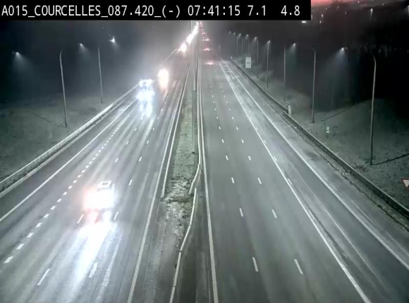 Webcam autoroute Belgique - Viesville - E42 direction Mons - BK 84.35