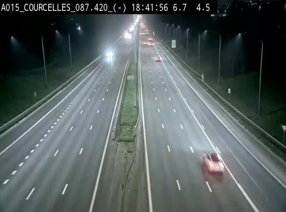 Webcam autoroute Belgique - Viesville - E42 direction Mons - BK 84.35