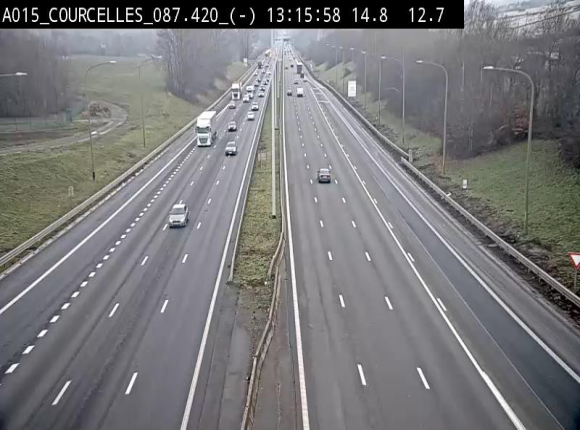 <h2>Webcam autoroute Belgique - Viesville - E42 direction Mons - BK 84.35</h2>