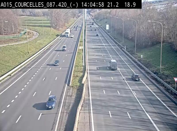 Webcam autoroute Belgique - Viesville - E42 direction Mons - BK 84.35